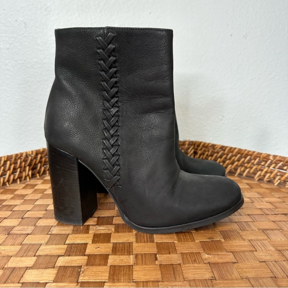 All Saints Brodlove leather heeled booties quiet luxury minimalism neutral boho
